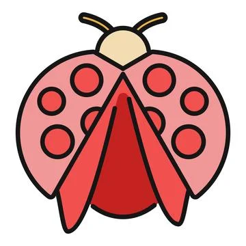 Ladybug beetle insect vector illustration with red spots Stock Illustration