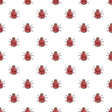 Ladybug beetle insects forming seamless pattern 스톡 일러스트