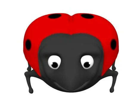 Ladybug beetle on a white background isolated 3D illustration. Stock Illustration