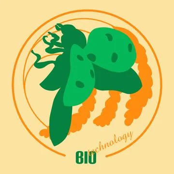 Ladybug bio technology symbol Stock Illustration