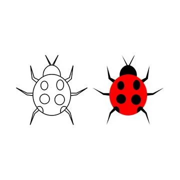 Ladybug black sign icon. Vector illustration eps 10 Stock Illustration