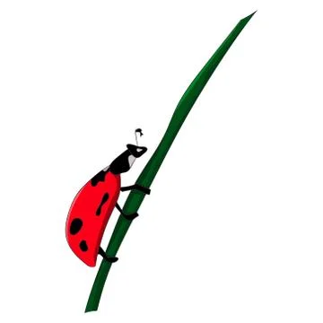 Ladybug on a blade of grass Stock Illustration