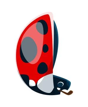 Ladybug bug font typeset cartoon letter L Stock Illustration