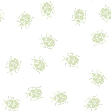 Ladybug bug glyph seamless pattern Stock Illustration