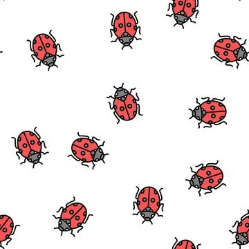Ladybug bug vector seamless pattern イラスト素材