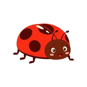 Ladybug cartoon insect vector funny kids character Illustrazione stock