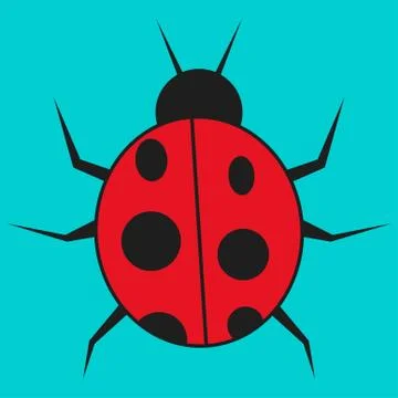 Ladybug in cartoon style Stock Illustration