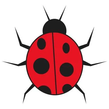 Ladybug in cartoon style Stock Illustration