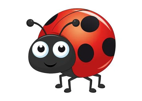 Ladybug character vector illustration. Cartoon ladybug Stock Illustration