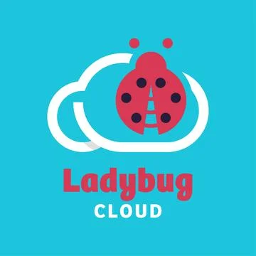 Ladybug Cloud Logo Stock Illustration