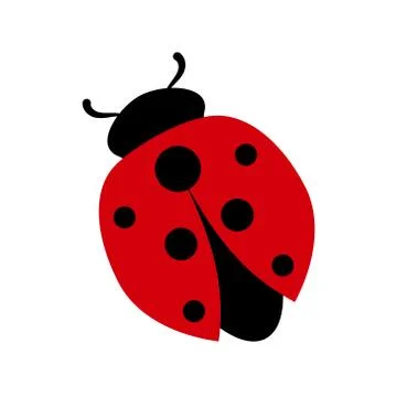 Ladybug colored icon. Flat graphic illustration. Cartoon shape of popular insect Stock Illustration