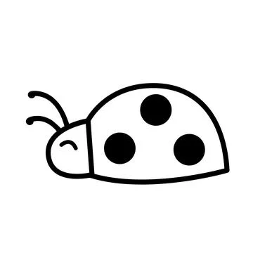 Ladybug for coloring page. Cute simple ladybug insect vector illustration Stock Illustration