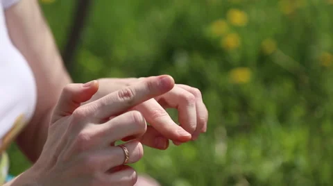 Ladybug crawling on hands Stock Footage 62909589