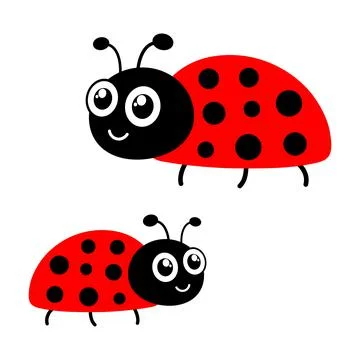 Ladybug cute character set. Stock Illustration