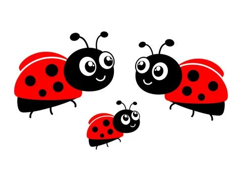 Ladybug family set. Stock Illustration