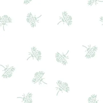 Ladybug flower spring glyph seamless pattern Stock Illustration