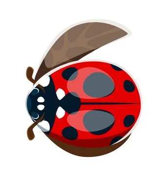Ladybug font typeface cartoon number 6 six Stock Illustration