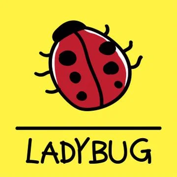 Ladybug hand-drawn style. Stock Illustration