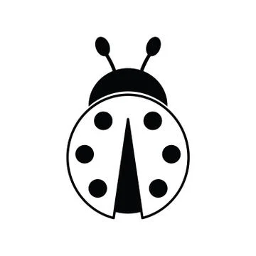 Ladybug  icon black vector sign Stock Illustration