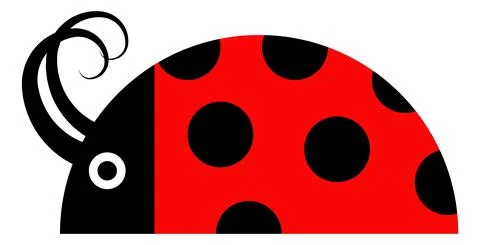 Ladybug icon. Cute red love bug character Stock Illustration