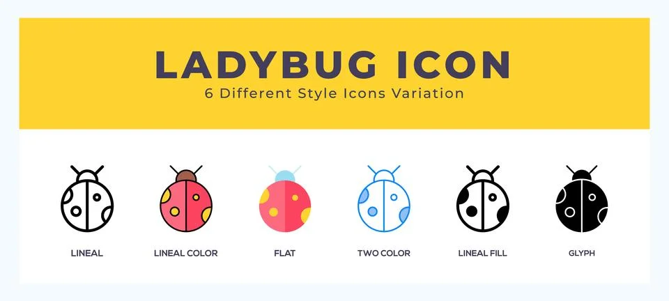 Ladybug icon in different style vector illustration. Stock Illustration