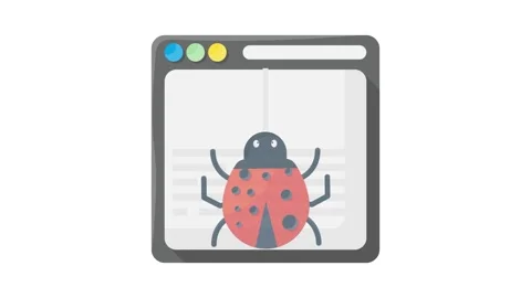 Ladybug icon displayed on a web page, symbolizing a feature or function wit.. 스톡 동영상 332535185