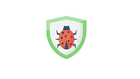 A ladybug icon featuring a checkmark, representing confirmation or a positi.. Stock Footage 332199633