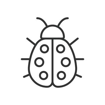 Ladybug, icon in line design. ladybug, insect, animal, bug, nature, garden, cute Illustration