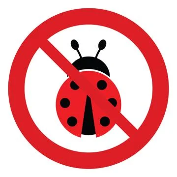 Ladybug  icon red vector cartoon sign Stock Illustration