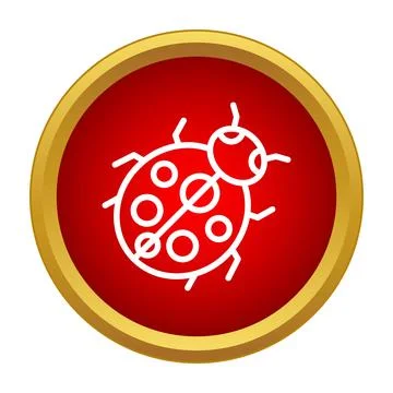 Ladybug icon representing luck, nature, and insect life Stock Illustration