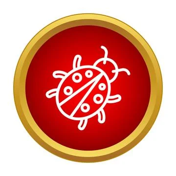 Ladybug insect beetle icon in red circle Stock Illustration