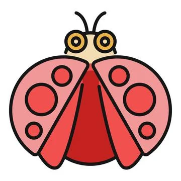 Ladybug insect cartoon drawing creating a vector icon Illustrazione stock