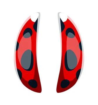 Ladybug insect font punctuation parentheses Stock Illustration