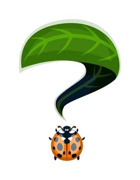 Ladybug insect font punctuation question mark Stock Illustration