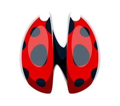 Ladybug insect font typeset cartoon letter N Stock Illustration