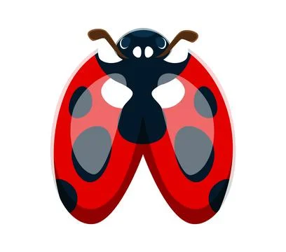 Ladybug insect font typeset cartoon letter A Stock Illustration