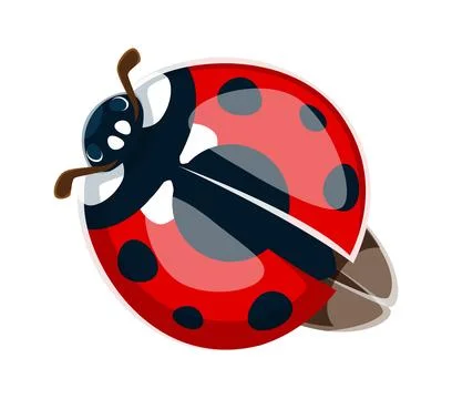 Ladybug insect font typeset cartoon letter Q Stock Illustration