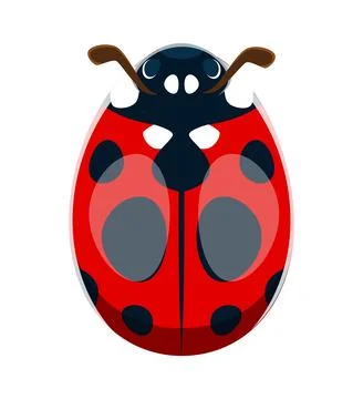 Ladybug insect font typeset cartoon letter I Stock Illustration
