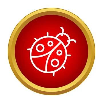 Ladybug insect icon in red circle frame Stock Illustration