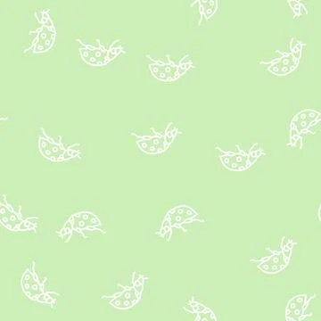 Ladybug insect line seamless pattern Stock Illustration