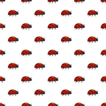Ladybug insect pattern creating a seamless background design 스톡 일러스트