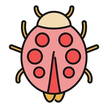 Ladybug insect with red spots cartoon illustration Stock Illustration