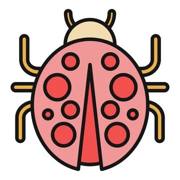 Ladybug insect vector line icon drawing art Stock Illustration