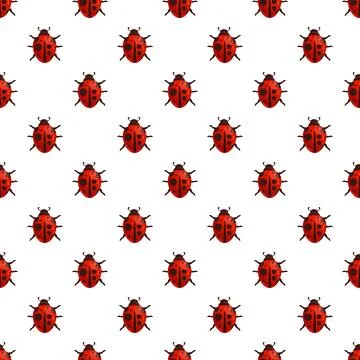 Ladybug insects forming a seamless repeat pattern background Stock Illustration