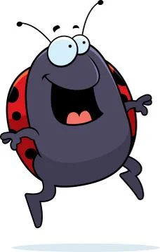 Ladybug Jumping Stock Illustration