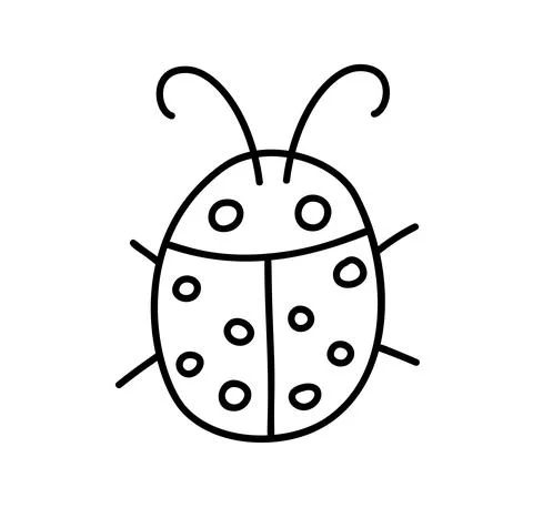 Ladybug linear icon. Thin line illustration. Ladybird contour symbol. Vector Stock-Illustration