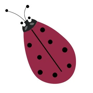 Ladybug or ladybird simple flat design red and black. Vector illustration i.. Stock Illustration
