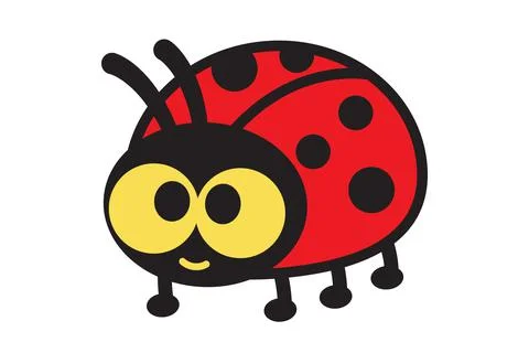 Ladybug or ladybird vector. Cute simple flat design. Stock Illustration
