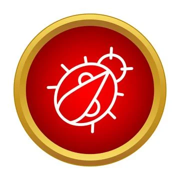Ladybug or software bug line icon Ilustración de archivo