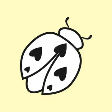 Ladybug outline icon. Flat graphic illustration. Cartoon shape of popular insect Stock-Illustration